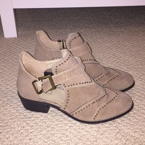 Brown Cutout Booties
